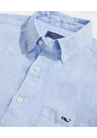 Linen Short-Sleeve Solid Shirt