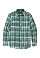 Men's Plaid Printed Midweight Twill Utility Shirt