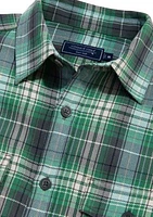 Men's Plaid Printed Midweight Twill Utility Shirt