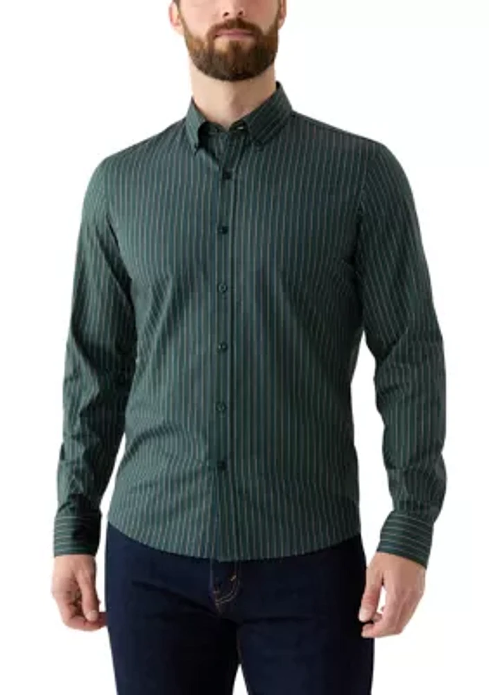 Men's Long Sleeve Button Down Shadow Stripe Shirt