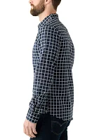 Slim Windowpane Printed Shirt