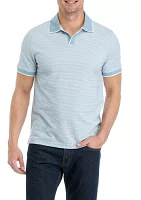 Vacation Textured Stripe Polo Shirt