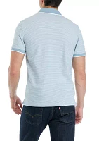 Vacation Textured Stripe Polo Shirt