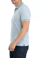 Vacation Textured Stripe Polo Shirt