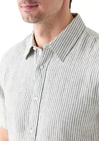 Short Sleeve Classic Linen Stripe Shirt