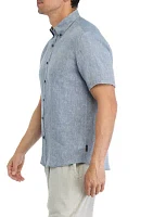 Yarn Dyed Short Sleeve Button Down Shirt