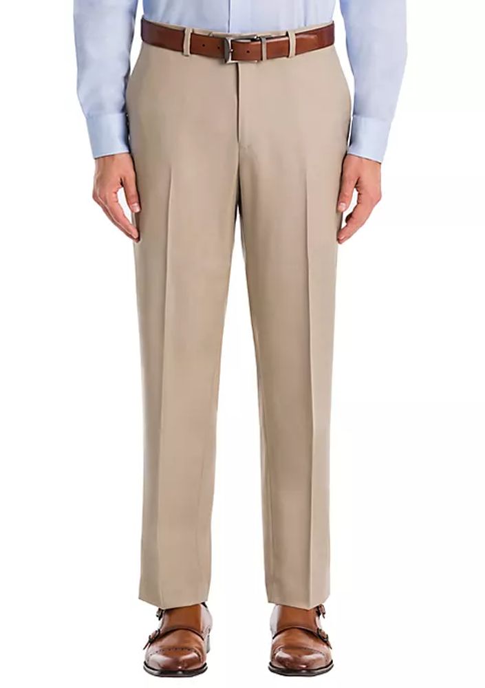 Belk Solid Tan Wool Straight Suit Separate Pants | The Summit