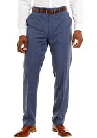 Men's Blue Windowpane Pants