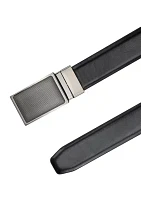 Two-in-One Reversible Stretch Belt with Plaque Compression Buckle