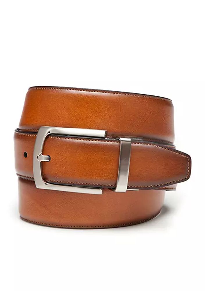 Men's Burnished Edge Reversible Belt in Brown