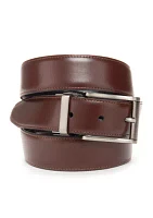 Reversible Leather Belt with Top Stitching