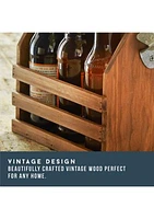 Wood Bottle Caddy with Opener