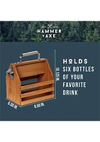 Wood Bottle Caddy with Opener