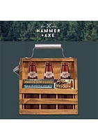 Wood Bottle Caddy with Opener