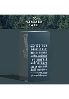 Hammer + Axe Mini Disk Golf Bottle Cap Game, Portable Outdoor Activity – Silver Chain Basket, Includes 6 Caps, Perfect for Parties, BBQs, Camping & More