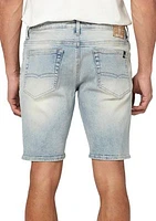 Men's Slim Parker Contrasted and Crinkled Shorts