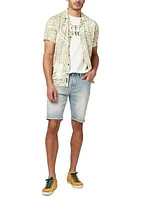 Men's Slim Parker Contrasted and Crinkled Shorts