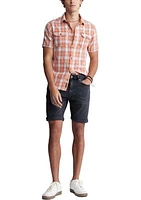 Men's Sazid Short Sleeve Plaid Shirt Tangerine