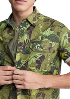 Men’s Sayool Leaf Print Woven Short Sleeve Shirt