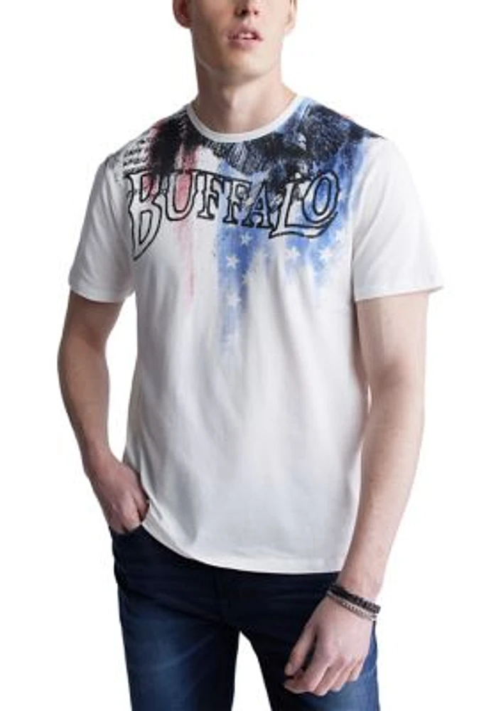 Short Sleeve graphic Men's T-Shirt, White - BM24352