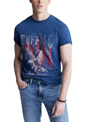 Men's Short Sleeve Graphic T-Shirt, Blue - BM24355