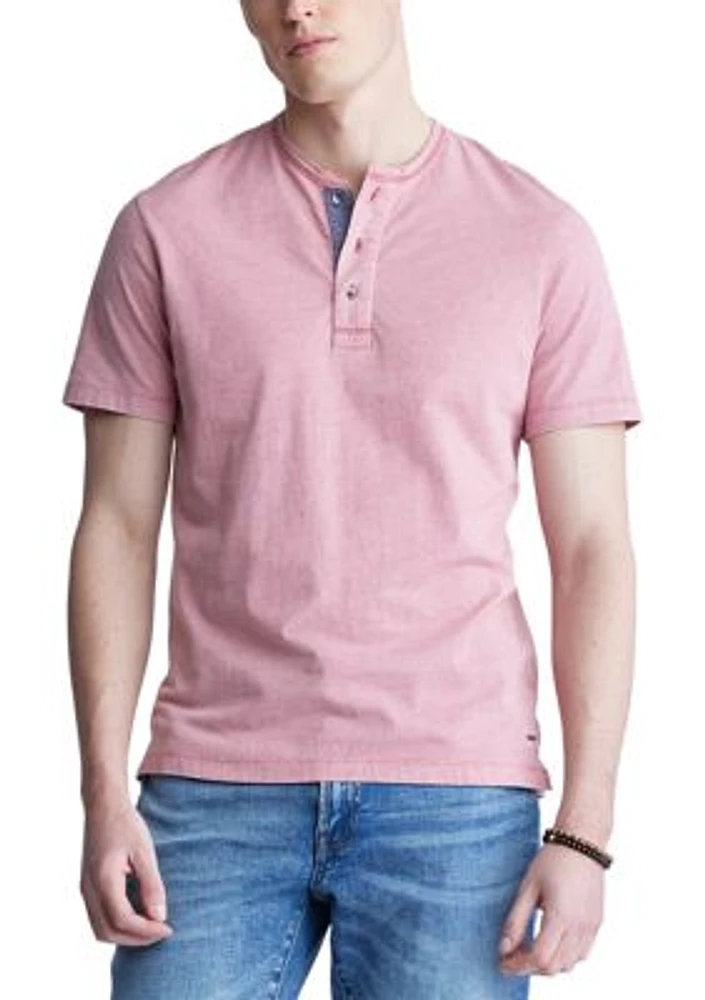 Men's Short Sleeve Henley, Beige