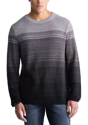 Men's Waldy Gray Gradient Striped Knit Pullover