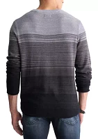 Men's Waldy Gray Gradient Striped Knit Pullover