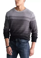 Men's Waldy Gray Gradient Striped Knit Pullover