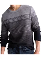 Men's Waldy Gray Gradient Striped Knit Pullover