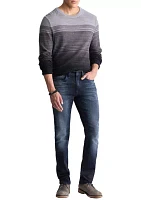 Men's Waldy Gray Gradient Striped Knit Pullover