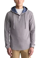 Men's Gray Hooded Long Sleeve Knitted Shirt