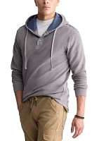 Men's Gray Hooded Long Sleeve Knitted Shirt