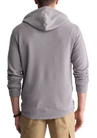 Men's Gray Hooded Long Sleeve Knitted Shirt