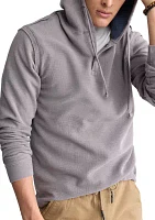 Men's Gray Hooded Long Sleeve Knitted Shirt