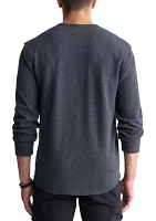 Men's Kipato Navy Henley Knit Shirt