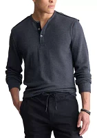 Men's Kipato Navy Henley Knit Shirt