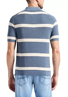 Men's Short Sleeve Striped Polo Shirt