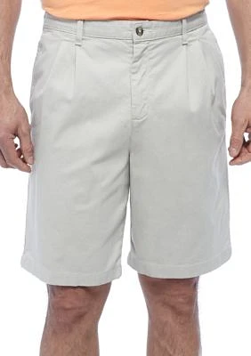 9 Comfort Flex Stretch Pleated Twill Shorts