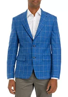 Bright Blue Windowpane Sport Coat