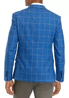 Bright Blue Windowpane Sport Coat