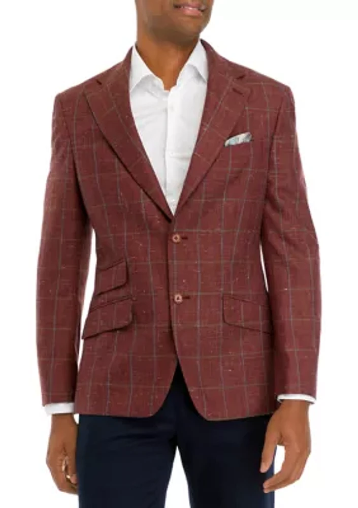 Brick Windowpane Sport Coat