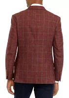 Brick Windowpane Sport Coat