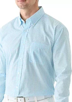 Long Sleeve Checkered Dress Shirt