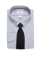 Big & Tall Allover Stretch Dress Shirt and Tie