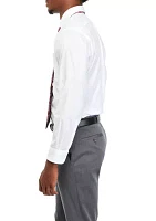 Stretch Solid Dress Shirt and Tie Set