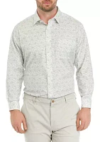 Men's Big Print Stretch Collar Shirt