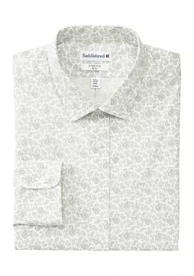 Men's Tall Printed Stretch Collar Shirt