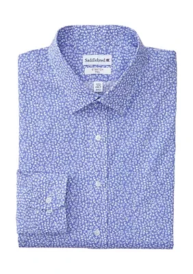 Men's Tall Printed Stretch Collar Shirt