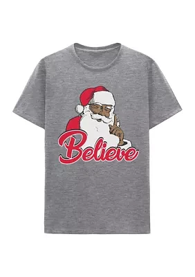 Short Sleeve Believe Santa Graphic T-Shirt